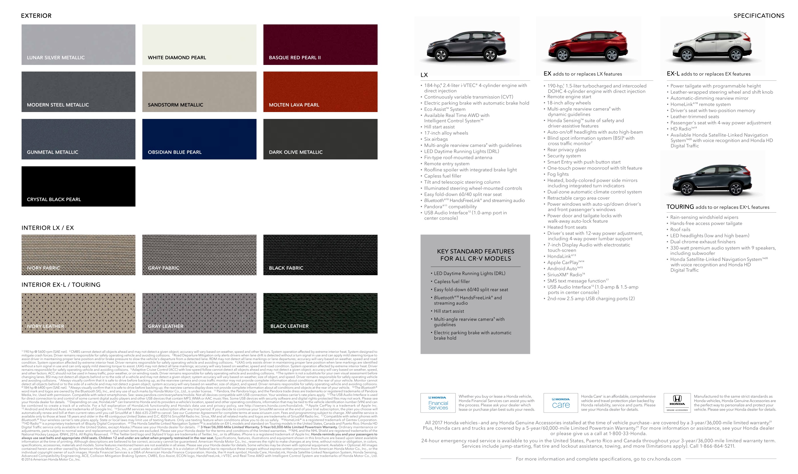 2017 Honda CR-V Brochure Page 7